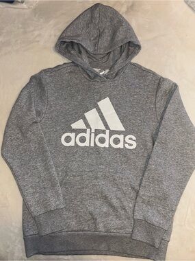 Adidas Women’s Gray Logo Hoodie Sweatshirt